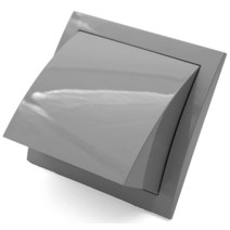 H&C VENT 환기 배기 후드 Ø 지름 125mm / 5인치 역류 플랩 브라운 PVC 배기 커버 곤충 보호 - HVAC 덕트 캡 ABS- 쿠커 후드 파이프 스퀘어 공기 공급 시, 5 Inch, Gray