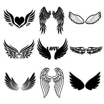 자동차 포인트 날개모음 튜닝 스티커(M), 08 불꽃 날개, 블랙