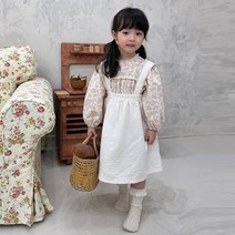 더베이지 레이스멜빵치마