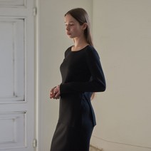 38컴온커먼 Wide Rib Slit Long Sleeve (Black)