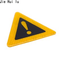 자동차 바디 장식 삼각형 경고 라벨 범퍼 데칼 반사 스티커 오토바이, 03 은