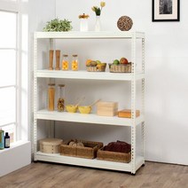 무볼트 철제 조립식 앵글형 정리 선반 100x30x240cm 4단, 화이트(MDF합판):100x30x240cm 4, 단품