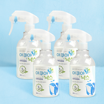 아쿠아낙스 350ml 다목적 세정제 (살균 탈취 세정) 시계세척제 전해수 알칼리이온수, 350ml x 4개