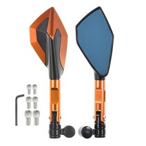 오토바이 CNC 8mm 미러 사이드 리어 백 혼다 포르자 125 Forza300 NSS FORZA 2018-2023, 02 주황색