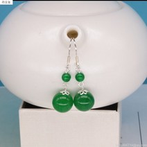 라오농 비취 옥 귀걸이 S925 순은 후크 천연 제노 에스