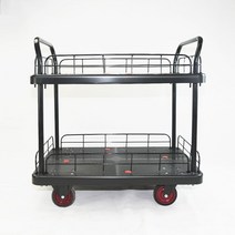 2단 선반 카트 이동식 웨건 운반 구루마 창고 현장 핸드카, 300kg 선반카트+싱글핸들 90x60cm
