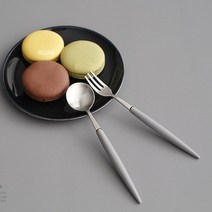 바니홈 엔틱샤틴 고급 티스푼 티포크, 티스푼-그레이, 1개