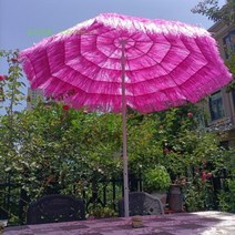 경량 파라솔 캠핑 휴대용 감성 야외용 미니 세트 피크닉, 180x235cm, 핫핑크테슬파라솔+철삼각대