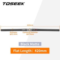 자전거핸들바 테이프 그립 TOSEEK풀 카본 플랫 254mm 접이식 수평 핸들 바 400600MM 매트 블랙 초경량, Black Matte 420