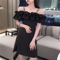 Gamvdout 여성 여름 오프숄더 트임 미니 원피스 G716