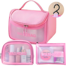 생활미학 여행용 방수 고리형 파우치 워시백 3종 세트