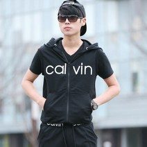 에킨 여름 캘빈 민소매 후드집업 커플 공용 L~2XL