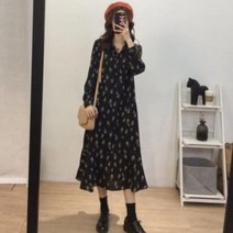 DKP024506여자 원피스 롱치마 A라인 쉬폰 스커트 1컬러