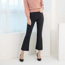 여성 면스판 세미 부츠컷 팬츠 여자 바지 여자밴딩 블랙 화이트 면바지 편한