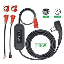 점프스타터 가정용 완속충전기 번개쎈놈 픽셔ev 충전기 유형 2 3상 11kw 380v, 두 개의 어댑터로