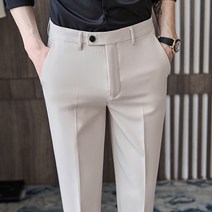YAPOCL 여름 남자 한국식 슬림핏 스트레이트 레그 바지