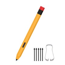갤럭시 탭S7/S7플러스/S7FE S펜 연필 케이스 + 펜촉 5개입(핀셋 포함), 오렌지-레드