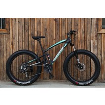 MTB 입문용 산악용 자전거 26 인치 지방 지방 타이어 눈 해변 산악 7212427 속도 더블 디스크 브레이크 탄소강 프레임, 26인치 27단, 블랙 그린