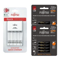 후지쯔 FCT344 급속충전기 후지쯔 950mAh AAA 8알, 1개