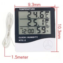 lcd 디지털 온도 습도 측정기 htc-1 htc-2 홈 실내 실외 습도계 온도계 기상 관측소 시계, htc-2 실내외