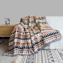 WARM보헤미안 감성 러그 캠핑카 담요 차박이불 대형커버 인디언 패턴 디자인 거실쇼파 블랭킷 집인테리어