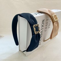 금장체인 리본 고급 새틴 헤어 머리띠