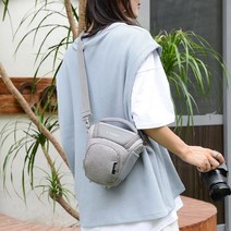 카메라줌백 수납 홀스터 휴대용 소프트 케이스 카메라 촬영용 가방 숄더백 캐논 DSLR, Canon 그레이 스몰