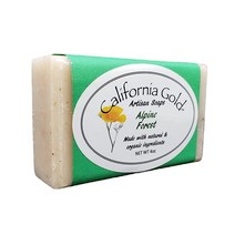 California Gold Artisan Soaps 천연 및 유기농 알파인 포레스트 바 비누 85g113.4g34온스 USA 미국, 4 Ounce