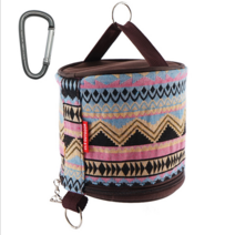 휴지케이스 + 메탈그레이 카라비너, 인디언패턴 (브라운캡)