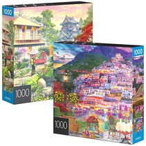 1000피스 직소 퍼즐 2팩 성인 가족 및 만 8세 이상 아동용 아말피 해안 일본 정원 [관부가세 포함] 613484, Amalfi Coast Japan Garden