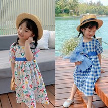 PigPug 여자 어린이 치마 끈 달콤한 원피스 공주 치마
