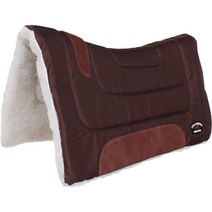 CHALLENGER Pony 23"x24" Western Contoured Faux Fur Padded Saddle Pad Brown 39143BRP, 한개옵션0