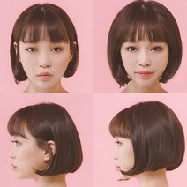 헬뷰스타일 정수리 앞머리 부분 여자 가발, 01.내츄럴블랙