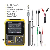 오실로스코프 OSCILLOSCOPE 계측기 fnirsi 200khz2.4 인치 휴대용 디지털 1ch 2in1 다기능 트랜지스터 테스터 diy 전자 부품 감지, 패키지 b