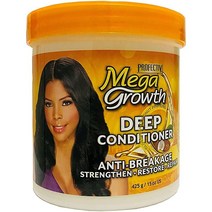 Mega Growth 파손 방지 강화 딥 컨디셔너 - 수분 공급 헤어 마스크 손상된 깨지기 쉬운 모발을 복원 및 복구 재생 손상으로부터 보호 부드러움과 광택을 회복 445, 1개