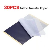 전사지 타투 전송 용지 A4 크기 열 복사기 스피릿 마스터 스텐실 10-100 매 탄소 추적 Tatuagem 액세서리 공급, [03] 30PCS Transfer Paper