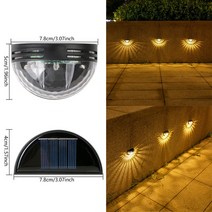 야외 태양광 벽 램프 IP66 방수 조명 에너지 절약 야간 베란다 마당용 정원 장식 16 개, 14.blackwarmwhite - 2pcs