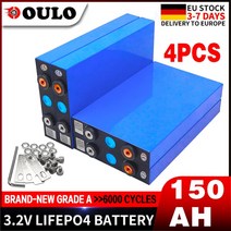 인산철배터리팩 리튬 철 인산염 배터리 팩 3.2V 320AH 150AH Lifepo4 DIY 12V 보트 골프 카트 충전식, 03 4pcs 150ah