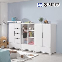 동서가구 네오 프랑 아이방 원룸 낮은 서랍형 미니 수납 옷장 NEO708, 화이트편백