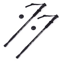 ANKRIC 마운틴이큅먼트 두랄루민 경량 3단 등산스틱 2P, 블랙