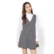 르샵 멀티 다각형 패턴 밑단 플레어 레이어드 원피스