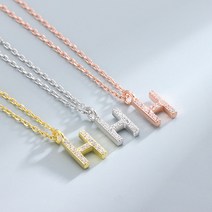 목걸이럭셔리 여성편지S925기질스털링 실버한국펜던트날패션K드릴인H바람체인골드 라이트상감쇄골도금