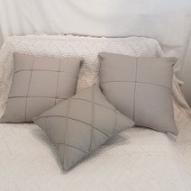 조브라운 대형 가죽 소재 디자인 쿠션 주문제작, 인조가죽_45x45, 십자형, 모카