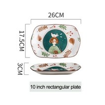 접시세트 디저트 과일 파스타 분위기좋은 빈티지, 10rectangular Plate