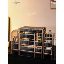 화장품 정리대 선반 수납함 향수 정리함 립스틱 보관함, 유리소형3점세트뷰티