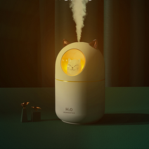 야옹이 가습기 애완 고양이 300ml 대용량 미니 가습기 USB가습기 무드등 필터 5개 포함 KC인증 대량 구매, 핑크