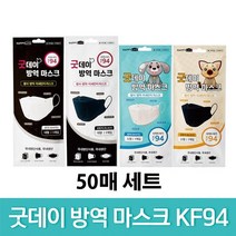 굿데이 KF94 개별포장50매 당일무료배송, 소형, 블랙