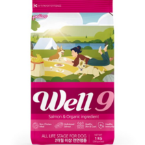 펠리코 전연령 강아지 웰나인 독 연어 사료, 오리, 1kg, 4개