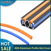 3d프린터 2 미터 6mm 플랫 인감 알루미늄 프로파일 슬롯 커버 패널 홀더 블루/오렌지 Ender-3 CR-10 CNC 기계 DIY 부품, [02] Black