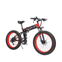 전기자전거 접이식 남성용 바이크 26인치 팻타이어, CN, 7, 레드